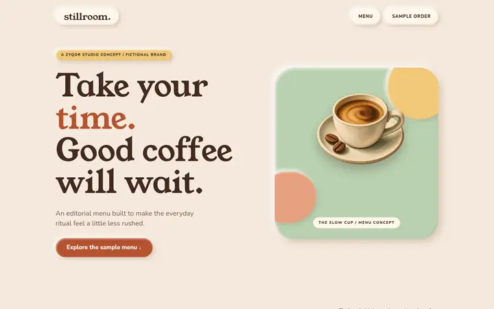 Stillroom on a desktop screen