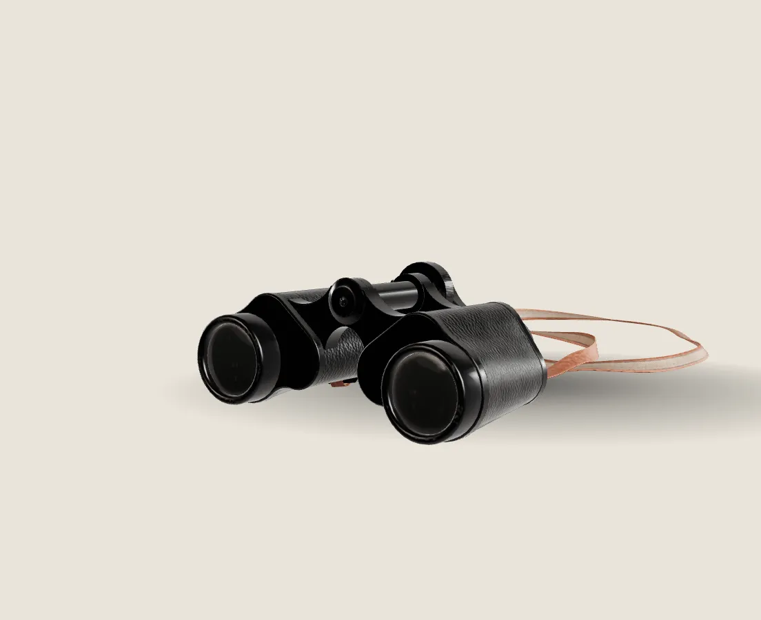 Fieldnote 8x32 binoculars, a real scanned model (CC0)