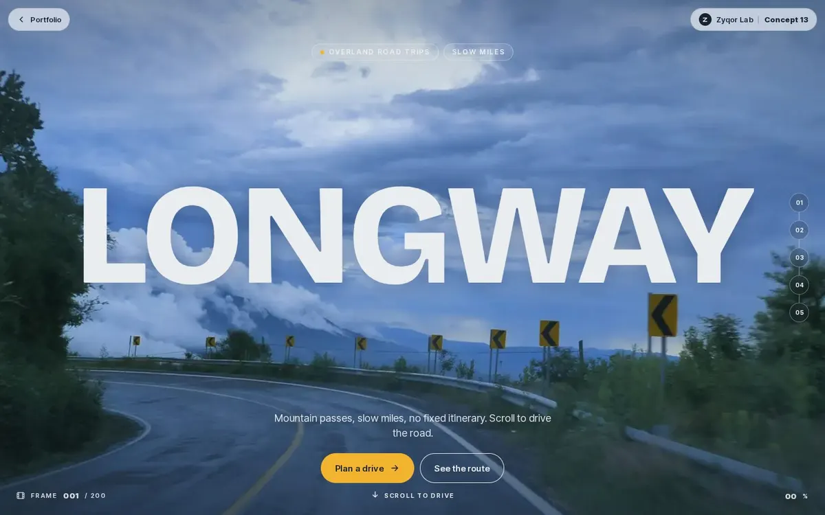 Longway concept, first screen