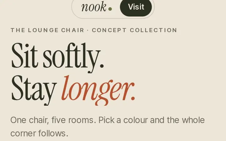 Nook concept, first screen